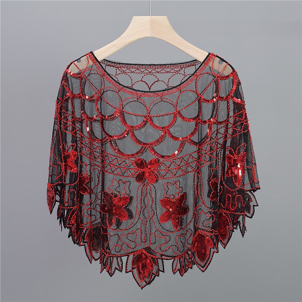 De livlige 20-årene 1920-tallet Den store Gatsby Party-kostyme Maskerade Halloween Kostumer Den store Gatsby Bryllupsgjest Paljetter Paljetter Dame Bryllup Fest Bryllupsgjest Voksne Sjal 2025 - $26.99 –P11