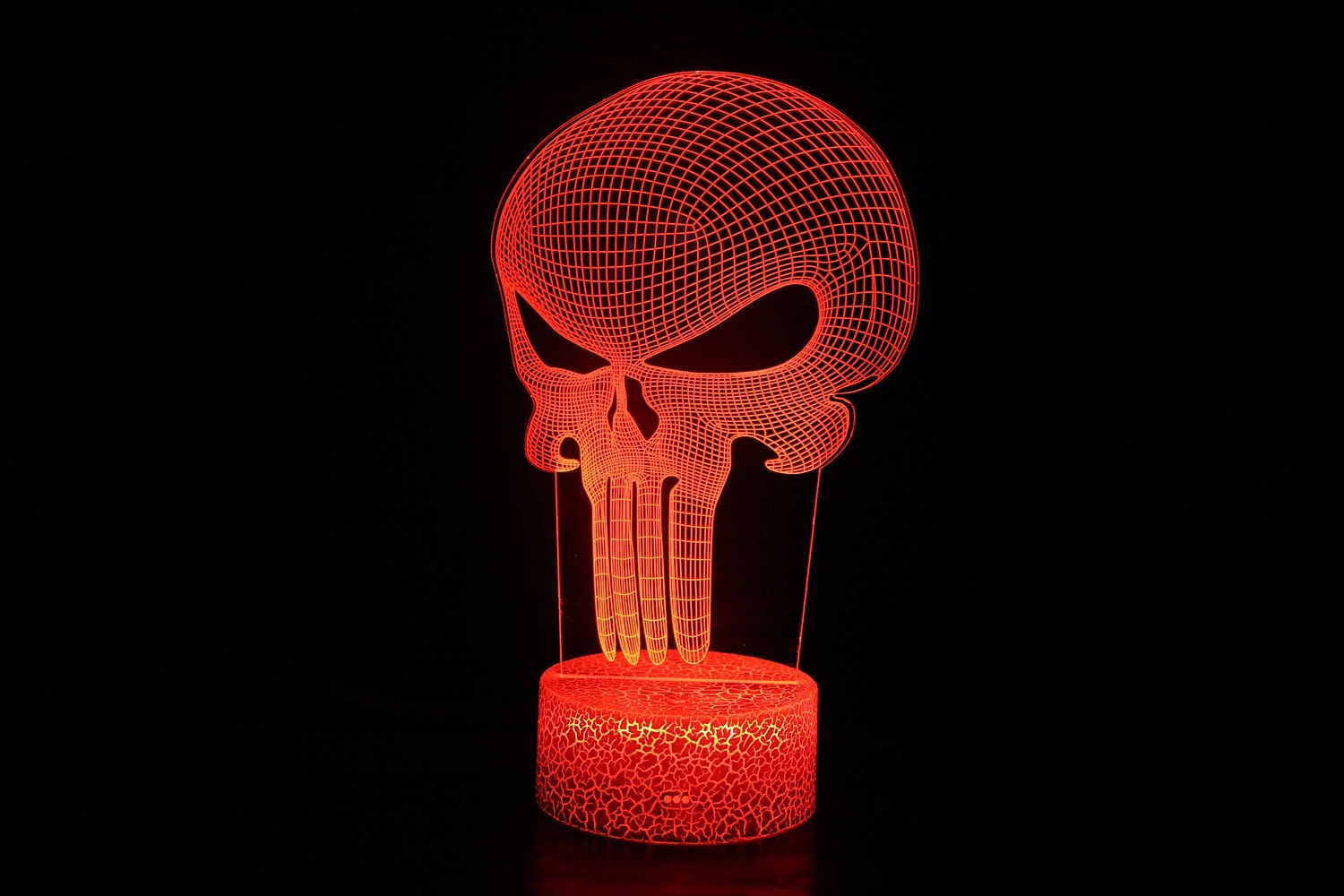 The Punisher Skull 3D Acrylic USB 7Color Changing LED Night Light Halloween Lamp