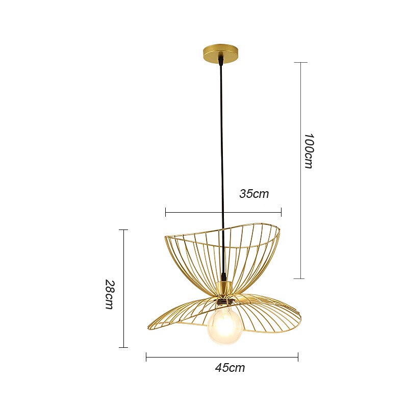 LED Pendant Light Bedside Light Black Gold 45 cm Retro Pendant Light Metal Vintage Style Iron Hat Painted Bedroom Dining Room Living Room Lights DIY Lights 2025 - $168.99 –P6