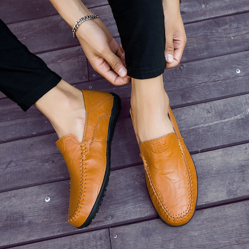 Per uomo Mocassini e Slip-Ons Uncinetto Scarpe di pelle Mocassini comodi Taglie forti Footing Lavoro Classico Informale Esterno Giornaliero Pelle di nappa Pelle Traspirante Fatto a mano Antiscivolo del 2025 a $49.99 -P4