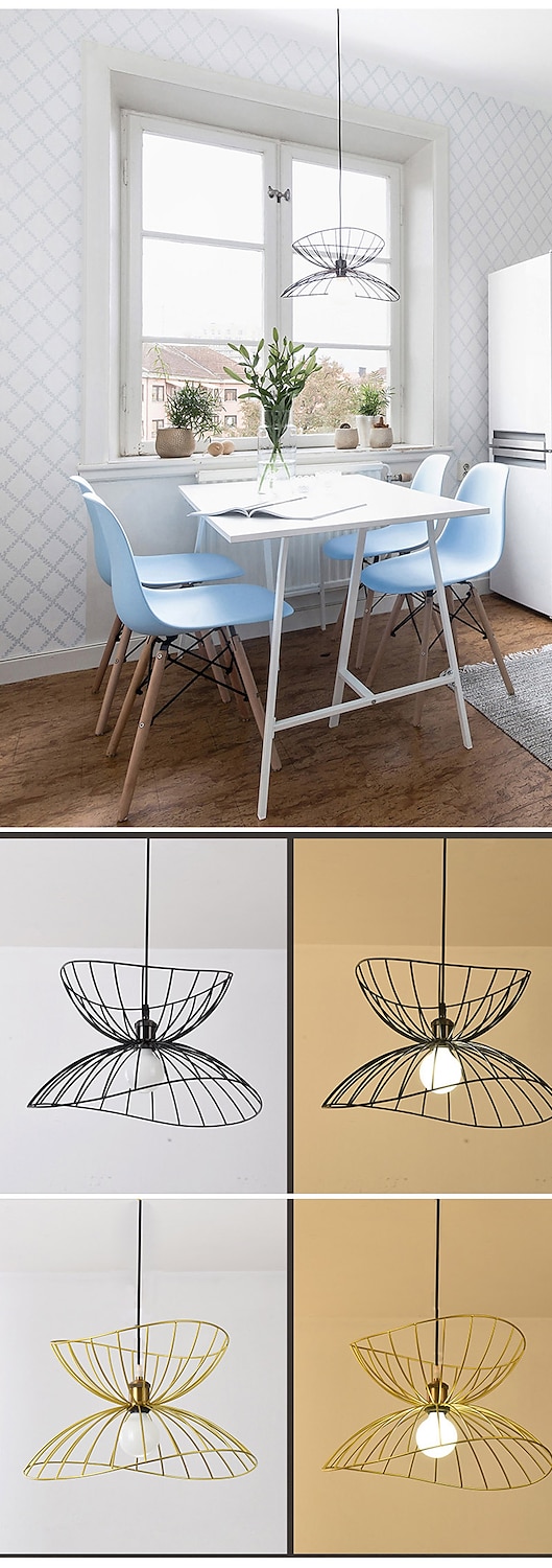 LED Pendant Light Bedside Light Black Gold 45 cm Retro Pendant Light Metal Vintage Style Iron Hat Painted Bedroom Dining Room Living Room Lights DIY Lights 2025 - $168.99 –P9