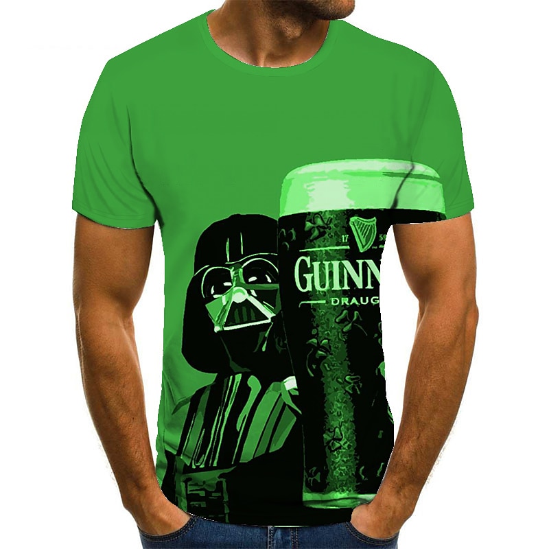 Hombre Bloque de color 3D Cerveza Camisa Camiseta Manga Corta Camiseta Escote Redondo Camisa Básico Noche Fin de semana Amarillo Verde Oscuro Verde Trébol Ropa Talla Grande S M L XL 2XL 3XL 4XL 2025 - $17.99 –P4