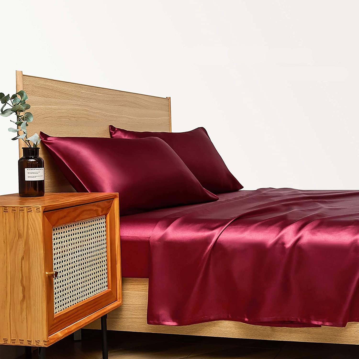 4 Pieces Satin Sheet Sets Hotel Luxury Silky Bed Sheets Soft Premium Satin Sheets Wrinkle & Fade Resistant Bedding Set Sheet Set, Include 1 Deep Pocket Fitted Sheet(12inch),1 Flat Sheet, 2 Pillowcases 2025 - $50.99 –P11