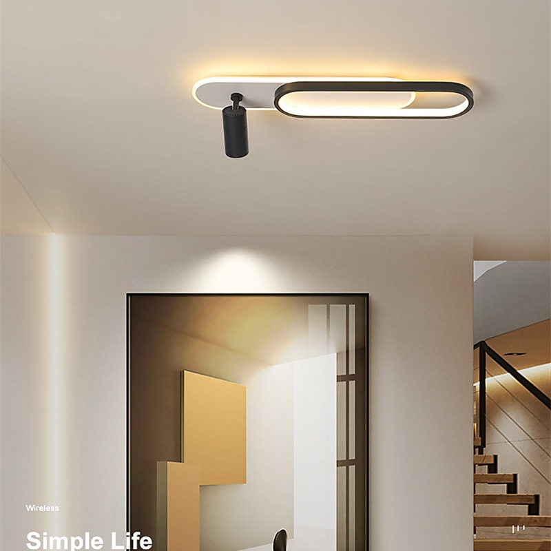 LED Ceiling Light With Spot Light Modern Black Gold 60/100 cm Circle Design Flush Mount Lights Metal Artistic Style Modern Style Stylish Painted Finishes 110-120V 220-240V 2025 - $255.59 –P7