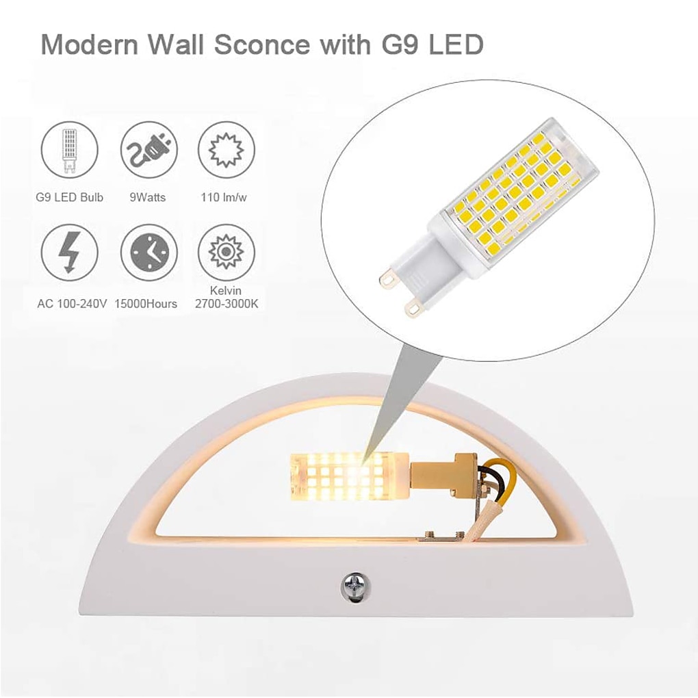 Lightinthebox LED Wall Lights G9 9W Floor Lamps Modern Wall Lamps for Living Room Bedroom Hallway Home Room Decorations Aluminum Material 220-240/ 110-120V 2025 - $42.99 –P2