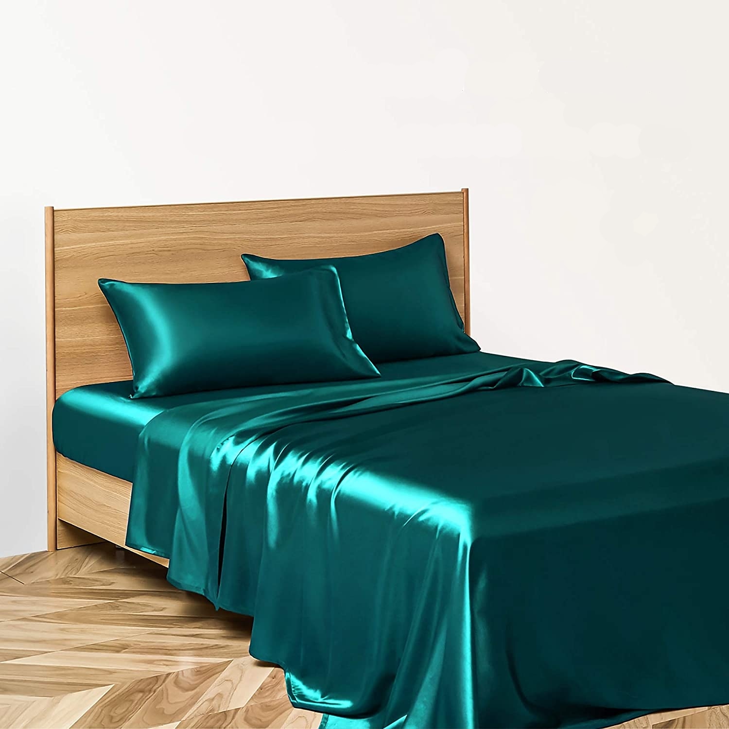 4 Pieces Satin Sheet Sets Hotel Luxury Silky Bed Sheets Soft Premium Satin Sheets Wrinkle & Fade Resistant Bedding Set Sheet Set, Include 1 Deep Pocket Fitted Sheet(12inch),1 Flat Sheet, 2 Pillowcases 2025 - $50.99 –P12