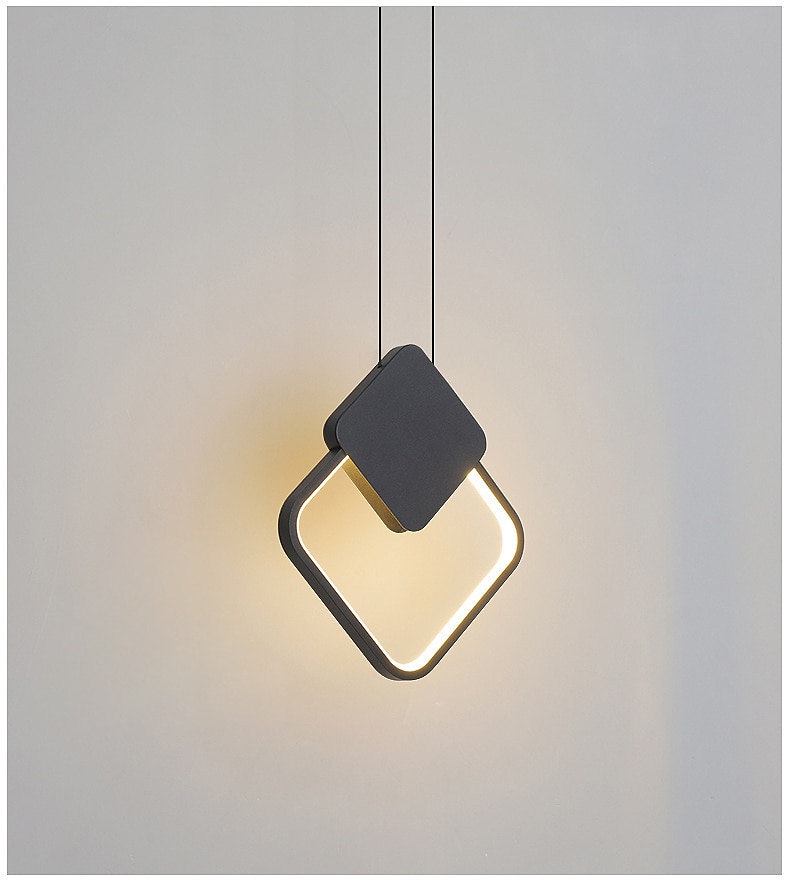 LED Pendant Light Island Light Modern Bedside Light Round Square Rectangle Metal Style Geometrical Minimalist Painted Finishes Contemporary 110-120V 220-240V 2025 - $118.99 –P8