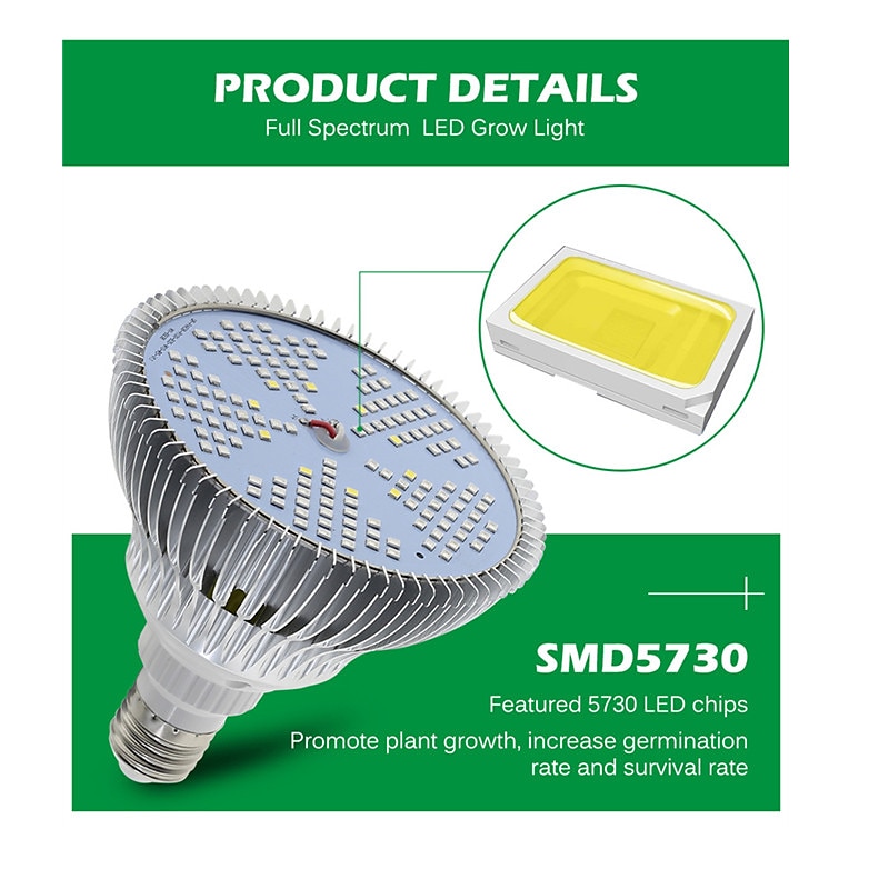 LED Plant Grow Light Lamp Bulb Full Spectrum E27 Phytolamp Full Range ffor Indoor Plants Greenhouse Vegetables Succulent Hydroponics Organic Seedlings 1pc 2025 - $11.49 –P2