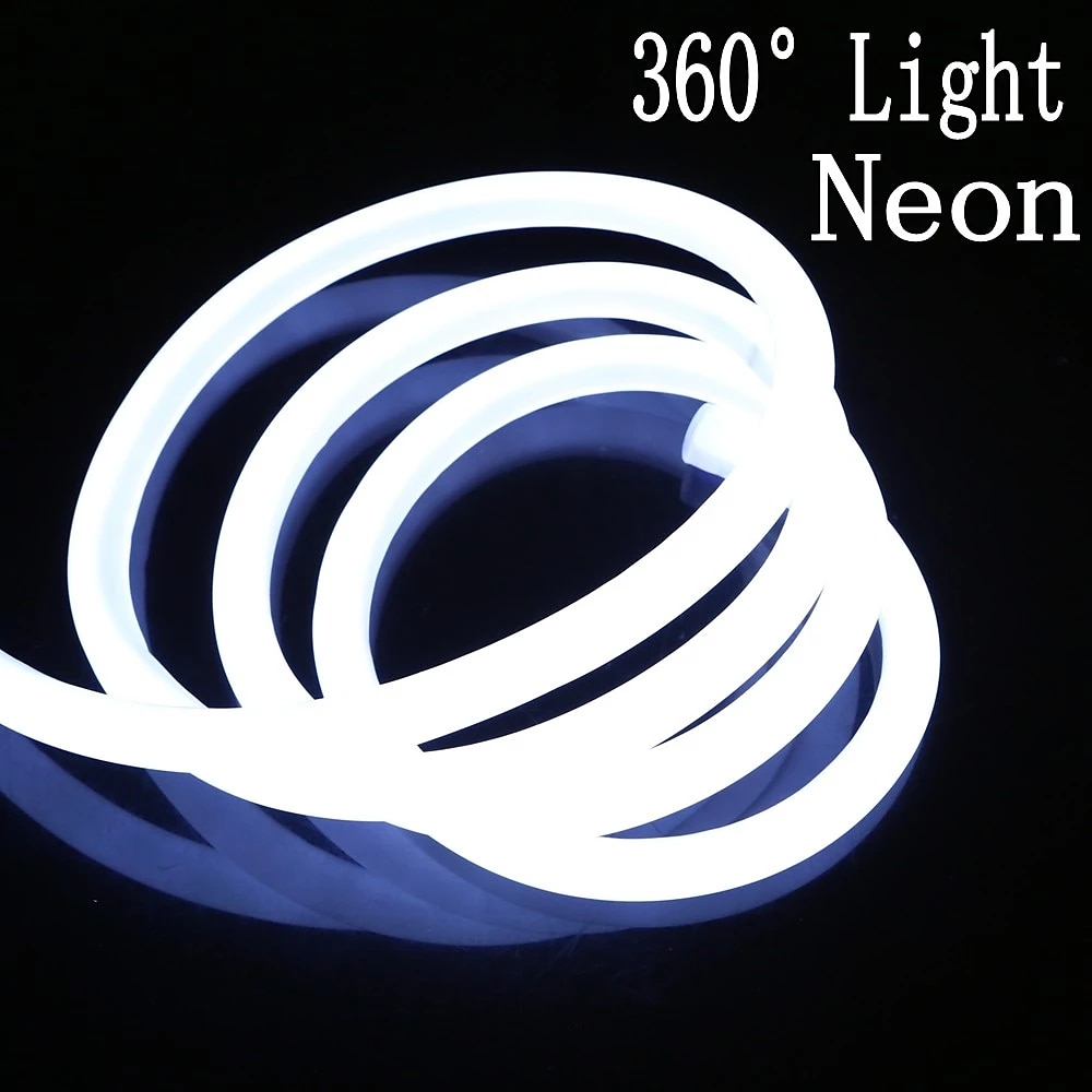 9.8ft 3m LED Neon Strip Light Rope Light SMD 2835 Round 360 Degree Luminous Round Tube IP65 Waterproof Warm White Blue Pink Green Home Decoration EU Plug 2025 - $13.99 –P7