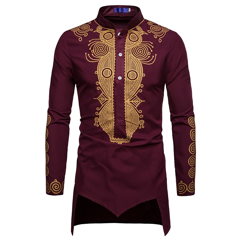 Herren Hemd Moderne afrikanische Outfits Afrikanischer Druck Dashiki Maskerade Erwachsene Hemd Party 2025 - $35.99 –P6