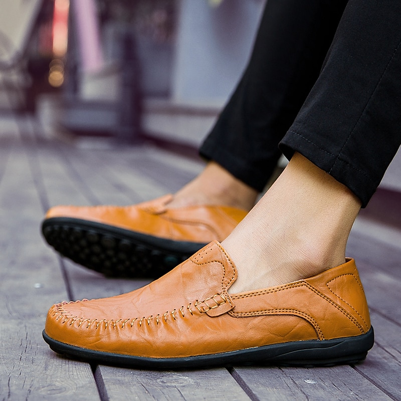 Per uomo Mocassini e Slip-Ons Uncinetto Scarpe di pelle Mocassini comodi Taglie forti Footing Lavoro Classico Informale Esterno Giornaliero Pelle di nappa Pelle Traspirante Fatto a mano Antiscivolo del 2025 a $49.99 -P2