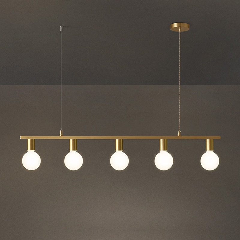 lampada a sospensione a led isola luce moderna oro per sala da pranzo 70/100 cm rame decorazione della sala da pranzo luce 3/5 portalampade e27 regolabile del 2025 a $229.99 –P2