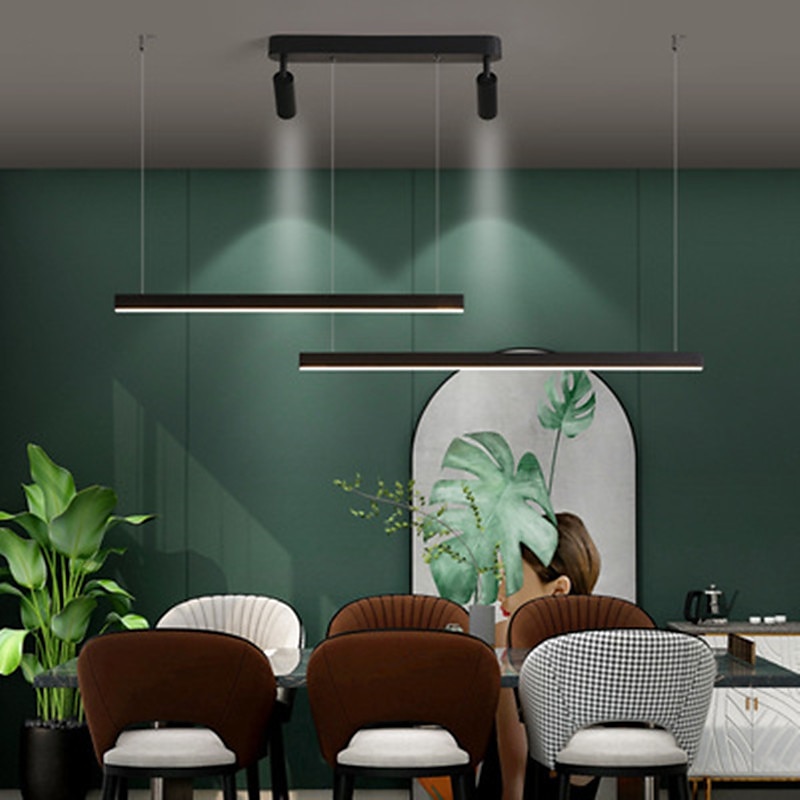 lampada a sospensione a led nera 110 cm luce a isola con faretti lampadario in alluminio stile artistico stile moderno eleganti finiture verniciate artistiche 110-120 v 220-240 v del 2025 a $315.29 –P5