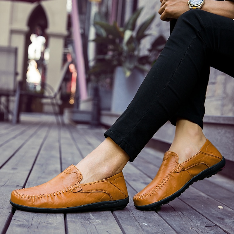 Per uomo Mocassini e Slip-Ons Uncinetto Scarpe di pelle Mocassini comodi Taglie forti Footing Lavoro Classico Informale Esterno Giornaliero Pelle di nappa Pelle Traspirante Fatto a mano Antiscivolo del 2025 a $49.99 -P3