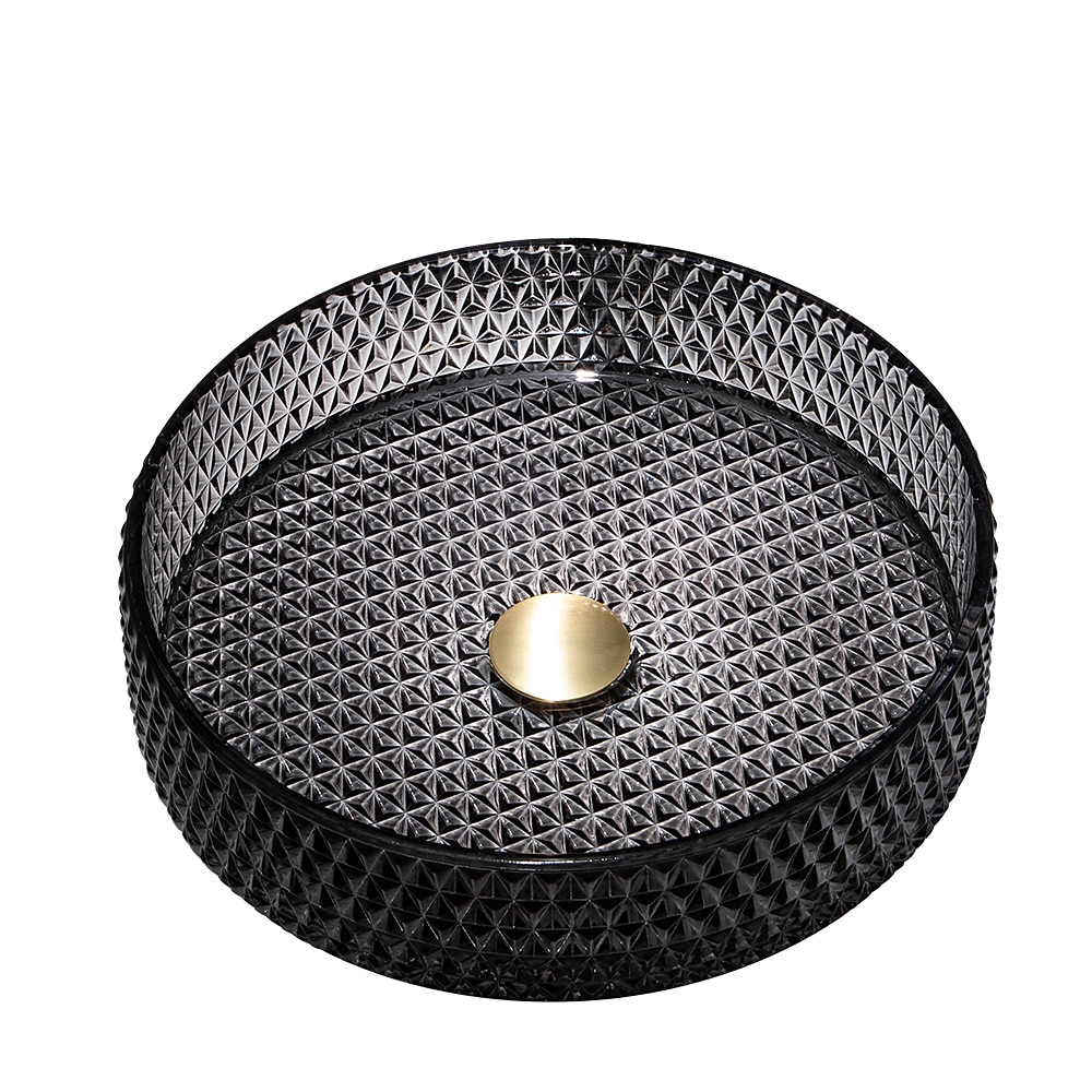 Lavabo de salle de bain avec robinet chromé, lavabo en verre, lavabo à cylindre, lavabo à main, installation de plan de travail, bassin en verre avec robinet en laiton chromé de 2025 ? GBP £225 –P12