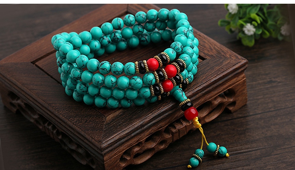 processamento e produção de pulseiras turquesa 108 pulseiras personalizadas com fotos, amostras personalizadas, transmissão ao vivo com a fonte das mercadorias de 2025 por $6.49 –P3