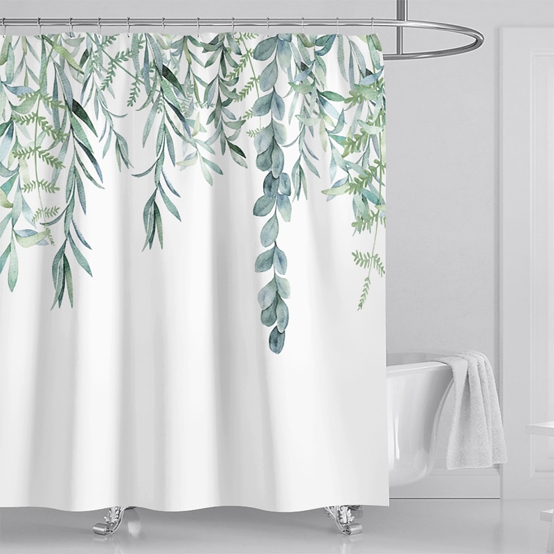 Cortină de duș cu cârlige 180cm*180cm(70"*70") Potrivită pentru separarea zonelor umede și uscate în baie impermeabilă rezistentă la ulei peisaj floral botanic 2025 - $25.99 –P5