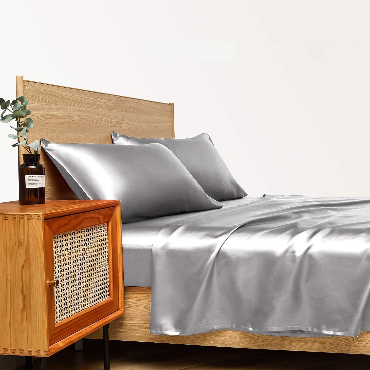 4 Pieces Satin Sheet Sets Hotel Luxury Silky Bed Sheets Soft Premium Satin Sheets Wrinkle & Fade Resistant Bedding Set Sheet Set, Include 1 Deep Pocket Fitted Sheet(12inch),1 Flat Sheet, 2 Pillowcases 2025 - $50.99 –P14