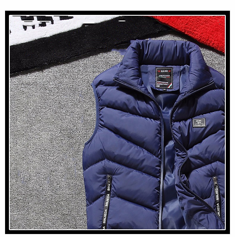 Férfi Puffer Vest Gilet Hegymászás Melegen tartani tömöríthető Légáteresztő Tél Ősz Tömör szín Fekete Rubin Sötétkék Szürke Pufferkabát 2025 - $29.99 –P1