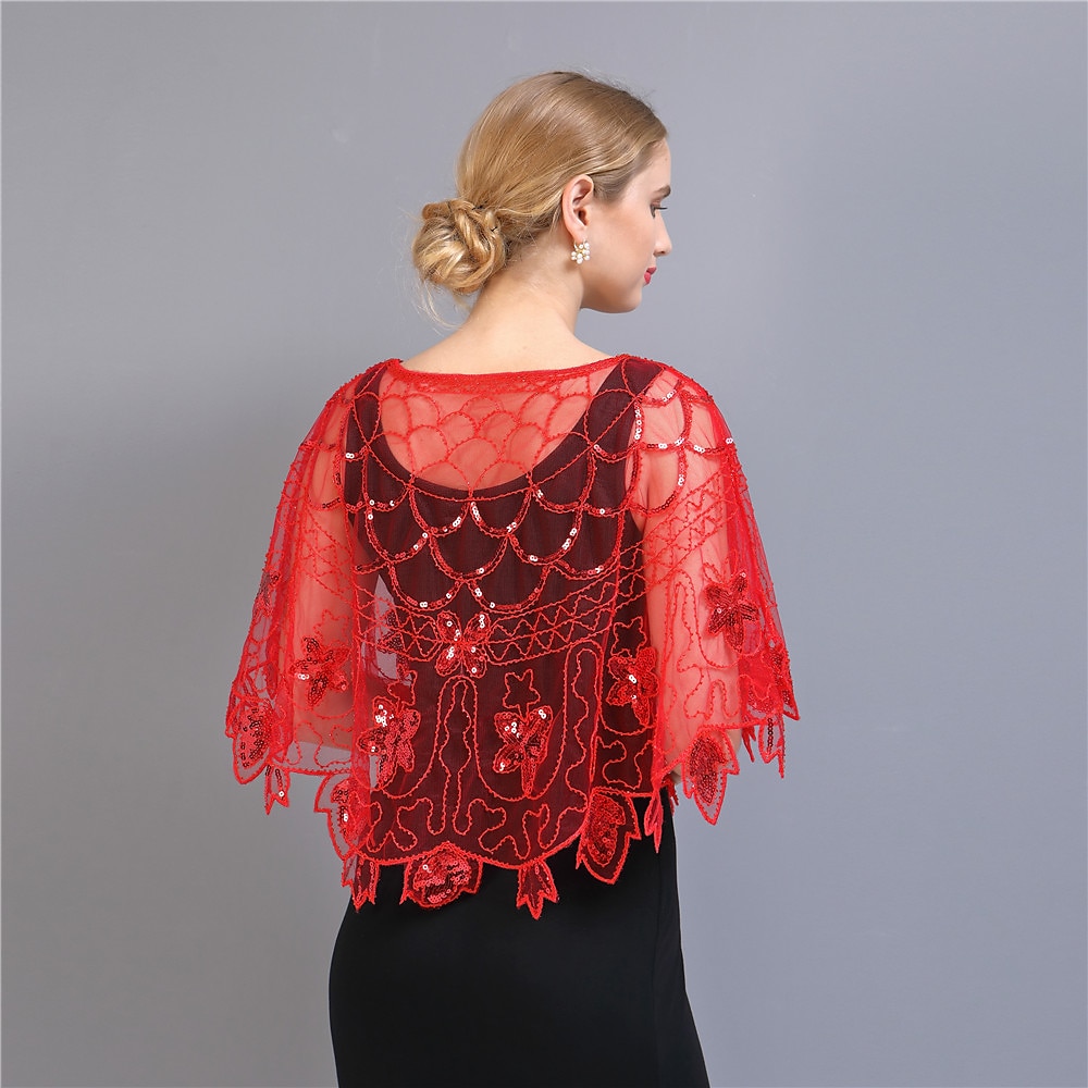 De livlige 20-årene 1920-tallet Den store Gatsby Party-kostyme Maskerade Halloween Kostumer Den store Gatsby Bryllupsgjest Paljetter Paljetter Dame Bryllup Fest Bryllupsgjest Voksne Sjal 2025 - $26.99 –P6