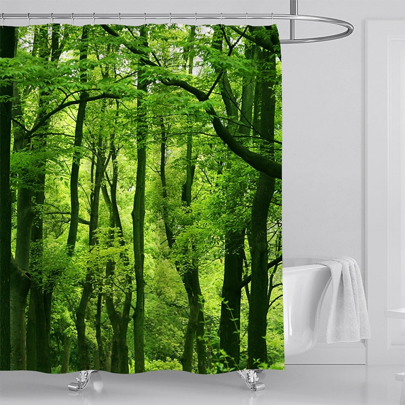 Tenda da doccia con ganci 180cm*180cm (70"*70") Adatta per separare zone bagnate e asciutte divide il bagno impermeabile resistente all'olio paesaggio botanico floreale del 2025 a $27.99 –P4