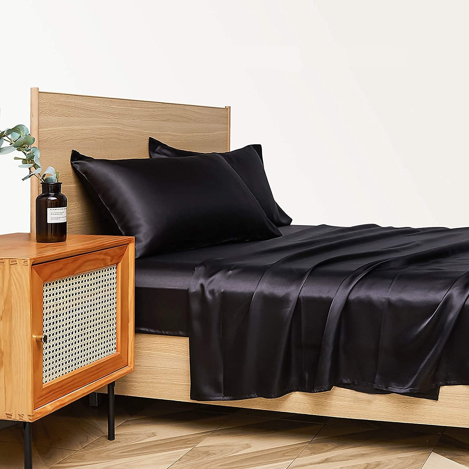 4 Pieces Satin Sheet Sets Hotel Luxury Silky Bed Sheets Soft Premium Satin Sheets Wrinkle & Fade Resistant Bedding Set Sheet Set, Include 1 Deep Pocket Fitted Sheet(12inch),1 Flat Sheet, 2 Pillowcases 2025 - $50.99 –P10
