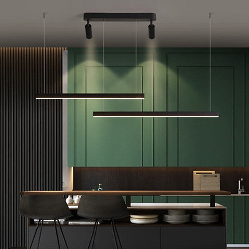 lampada a sospensione a led nera 110 cm luce a isola con faretti lampadario in alluminio stile artistico stile moderno eleganti finiture verniciate artistiche 110-120 v 220-240 v del 2025 a $315.29 –P1