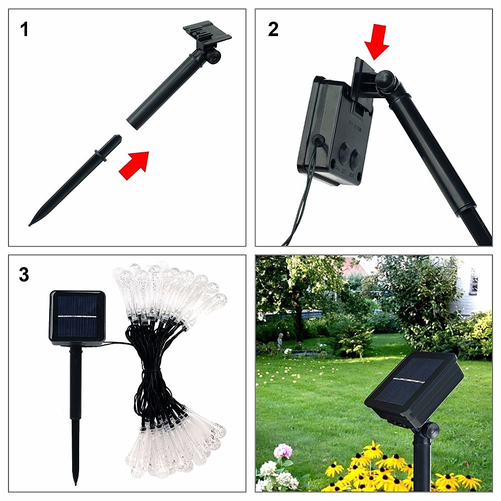 наружный солнечный свет струны открытый водонепроницаемый солнечный водослив фея струнные огни 7 м 50 светодиодов декоративная лампа рождественская свадьба открытый сад патио украшение лужайки 2025 - $30.99 –P9