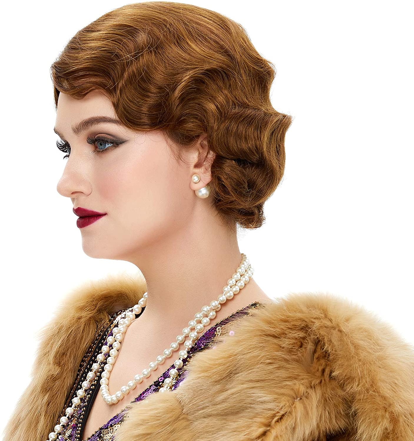 Rauschende 20er Jahre Perücke Welle 1920er Jahre Perücke kurz lockig schickes Kostüm für Frauen Cosplay Party 70er Halloween Perücken 2026 - $21.99 –P3