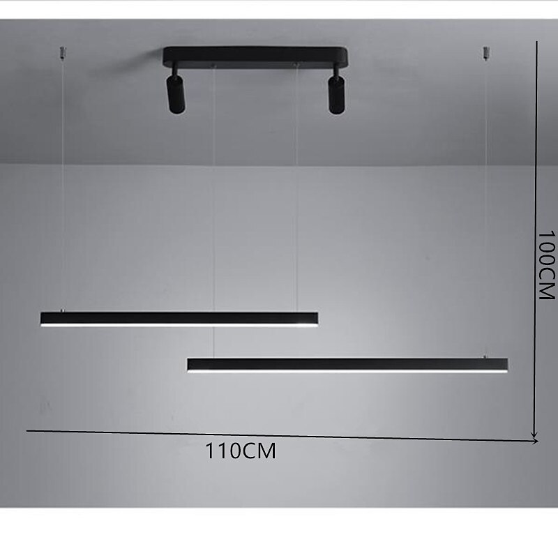 lampada a sospensione a led nera 110 cm luce a isola con faretti lampadario in alluminio stile artistico stile moderno eleganti finiture verniciate artistiche 110-120 v 220-240 v del 2025 a $315.29 –P9