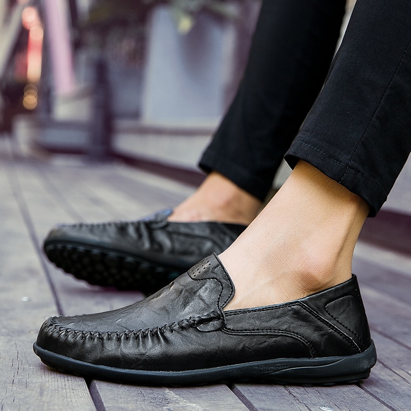 Per uomo Mocassini e Slip-Ons Uncinetto Scarpe di pelle Mocassini comodi Taglie forti Footing Lavoro Classico Informale Esterno Giornaliero Pelle di nappa Pelle Traspirante Fatto a mano Antiscivolo del 2025 a $49.99 -P7