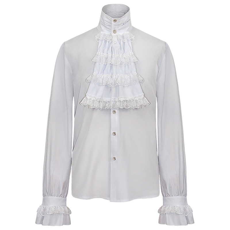 Retro Vintage Medieval Blouse / Shirt Masquerade Ren Faire Prince Vampire Aristocrat Normal Men's Pirate Fantasy Steampunk Carnival New Year Masquerade Event / Party Festival Adults' Blouse All 2025 - $48.99 –P4
