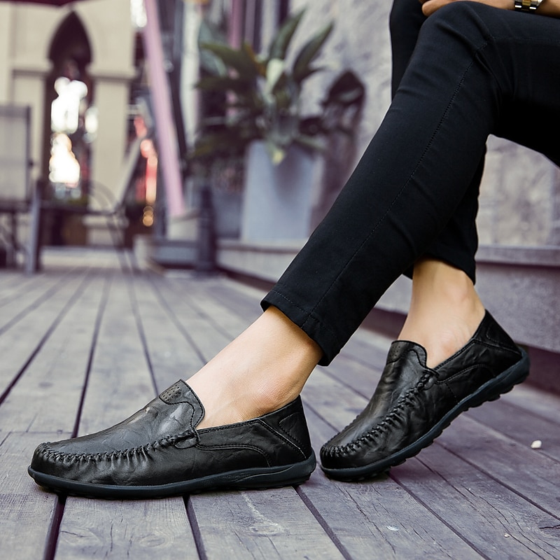 Per uomo Mocassini e Slip-Ons Uncinetto Scarpe di pelle Mocassini comodi Taglie forti Footing Lavoro Classico Informale Esterno Giornaliero Pelle di nappa Pelle Traspirante Fatto a mano Antiscivolo del 2025 a $49.99 -P8