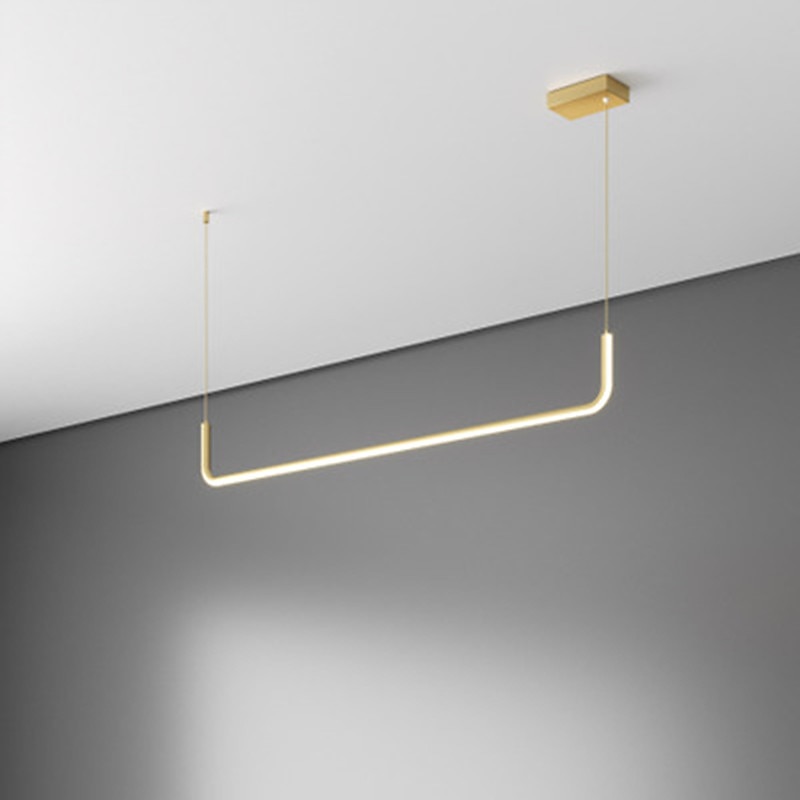 90/120 cm led pendel enkelt design moderne nordisk svart gull lysekrone aluminium stilig øy lys malt finish kunstnerisk 110-120v 220-240v 2025 - $227.79 –P5