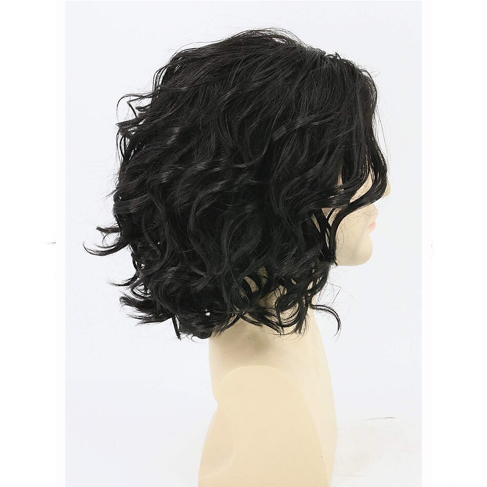 Parrucche Nero per Donne Parrucca Maschile Capelli Corti Ricci Neri Parrucca Fluffy Cosplay Festa Parrucche di Halloween del 2025 a $24.99 –P5