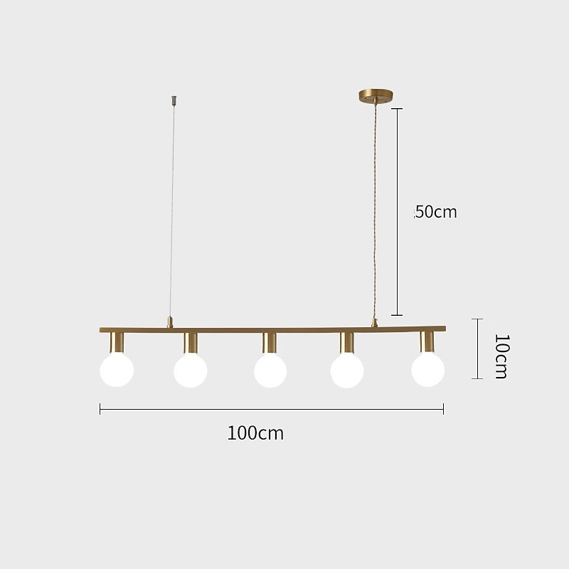 lampada a sospensione a led isola luce moderna oro per sala da pranzo 70/100 cm rame decorazione della sala da pranzo luce 3/5 portalampade e27 regolabile del 2025 a $229.99 –P5