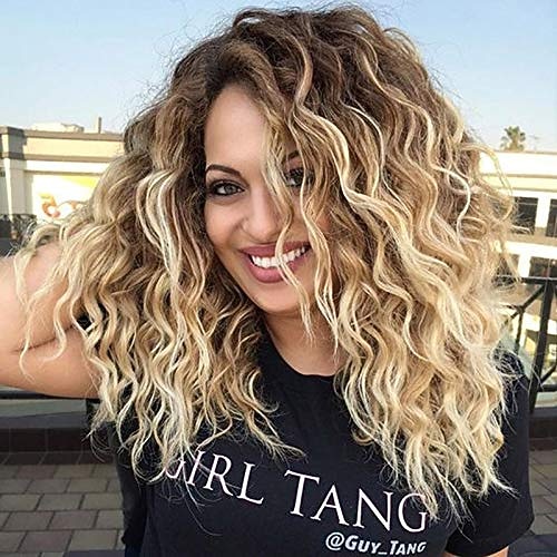 Ombre Blonde Wigs For Women Short Body Wave Synthetic Hair  display picture 1