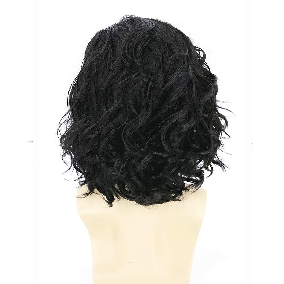 Parrucche Nero per Donne Parrucca Maschile Capelli Corti Ricci Neri Parrucca Fluffy Cosplay Festa Parrucche di Halloween del 2025 a $24.99 –P3
