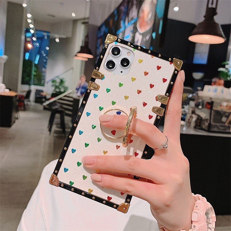 Phone Case For Apple Back Cover Iphone 14 Pro Max 14 Plus 13 12 11 Pro Max Mini X Xr Xs With Stand Dustproof Shockproof Heart Tpu 22 15 35