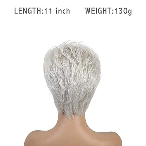 Graue Perücken für Frauen Kurze Perücken für Frauen Natürlich aussehende Alte Damen Perücke für Mama Kurze Locken Graue Perücke mit Pony für Hitzebeständige Synthetische Faserhaare Perücken für alte 2025 - $19.99 –P7