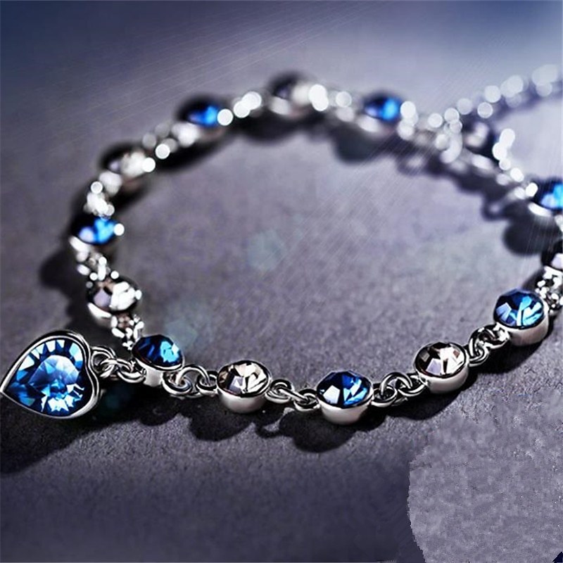 Mujer Azul Blanco Cadenas y esclavas Tenis pulseras Brazalete Clásico De moda Moda De moda Ocasional / deportivo Coreano Estilo lindo Cobre Pulsera pulsera Plata Para Deporte Regalo Cita Cumpleaños 2025 - $8.99 –P1