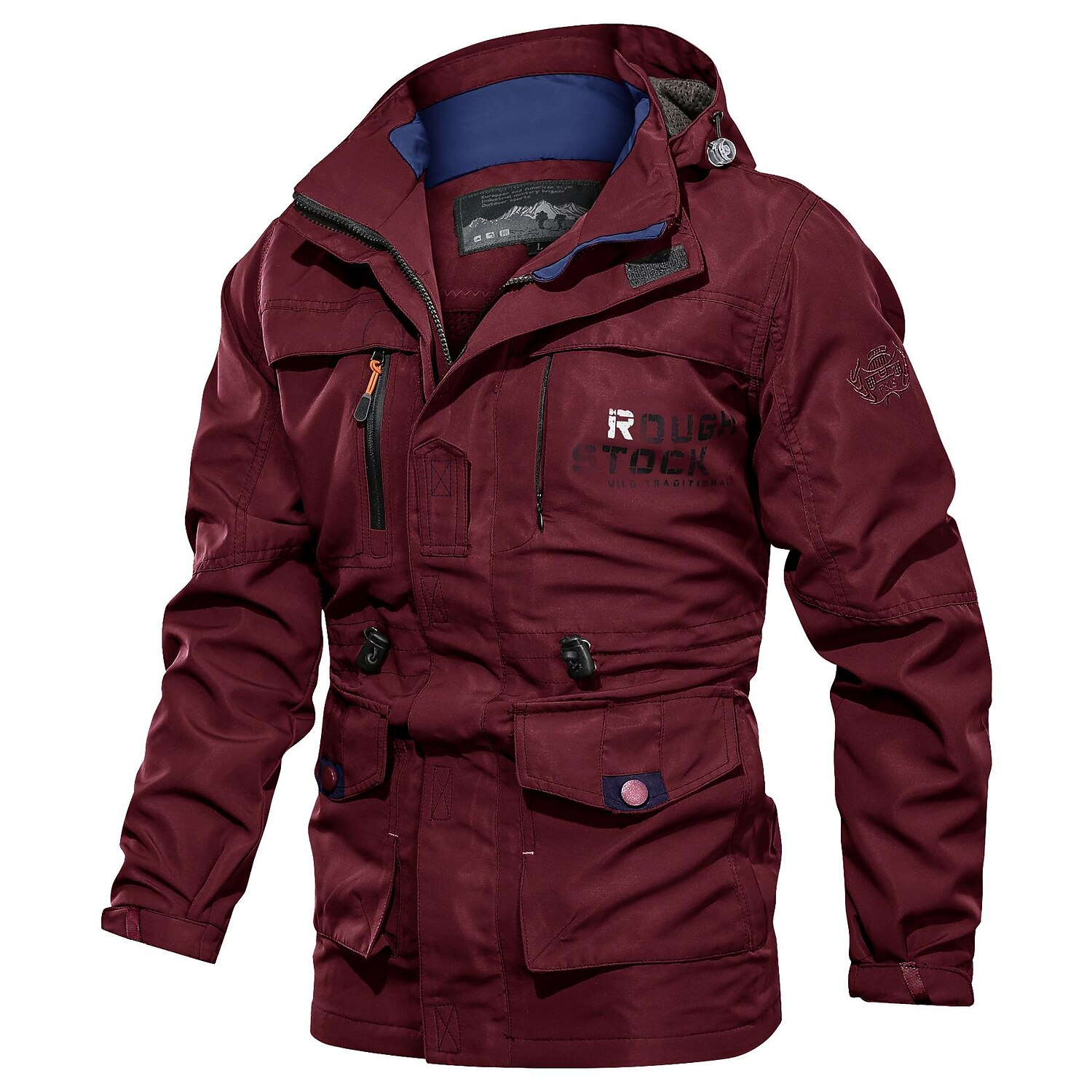 Men's Winter Coat Winter Jacket Jacket Hoodied Jacket Sports Outdoor Hiking Windproof Warm Print Zipper Fall Winter Solid Colored Sporty Turndown Regular Army Green Red Blue Khaki Jacket 2025 - $55.99 –P10