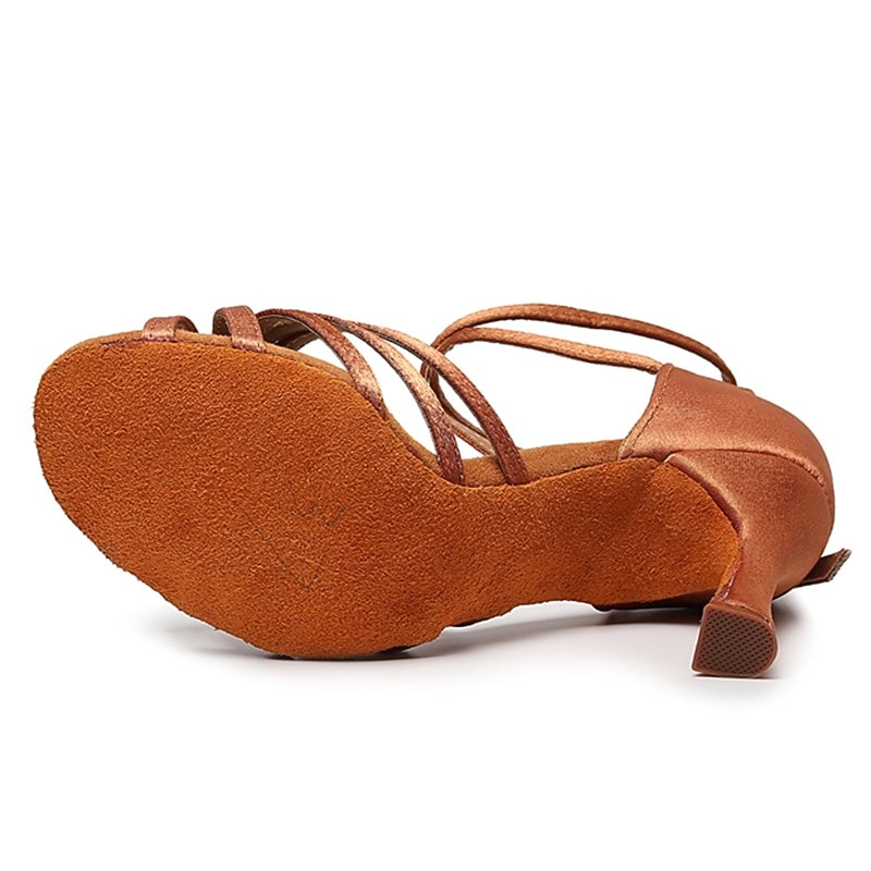 scarpe da ballo latino nere con cinturini da donna – tacchi da sala da ballo con suola in pelle scamosciata e cinturino alla caviglia per salsa, tango ed eventi di spettacolo del 2026 a $32.99 –P4