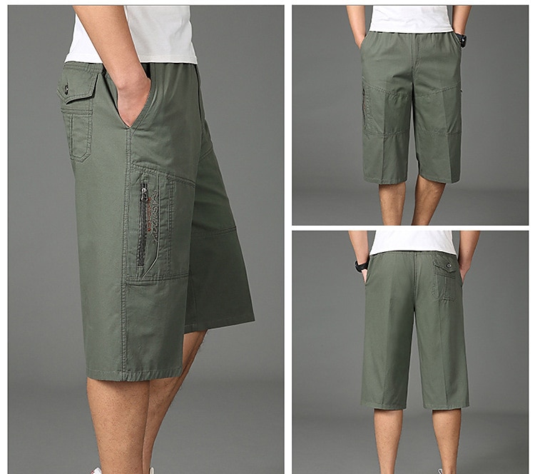 Men's Cargo Shorts Hiking Shorts Summer Outdoor Loose Ripstop Breathable Quick Dry Zipper Pocket Capri Pants Bottoms Below Knee Black Army Green Cotton Work Hunting Fishing XL XXL XXXL 4XL 5XL 2025 - $23.99 –P2