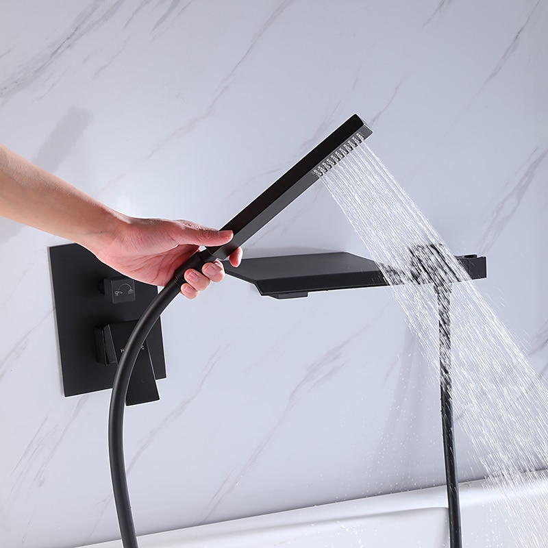 robinet de baignoire - installation murale chromée contemporaine mitigeurs de bain douche en céramique de 2025 ? $323.99 –P4