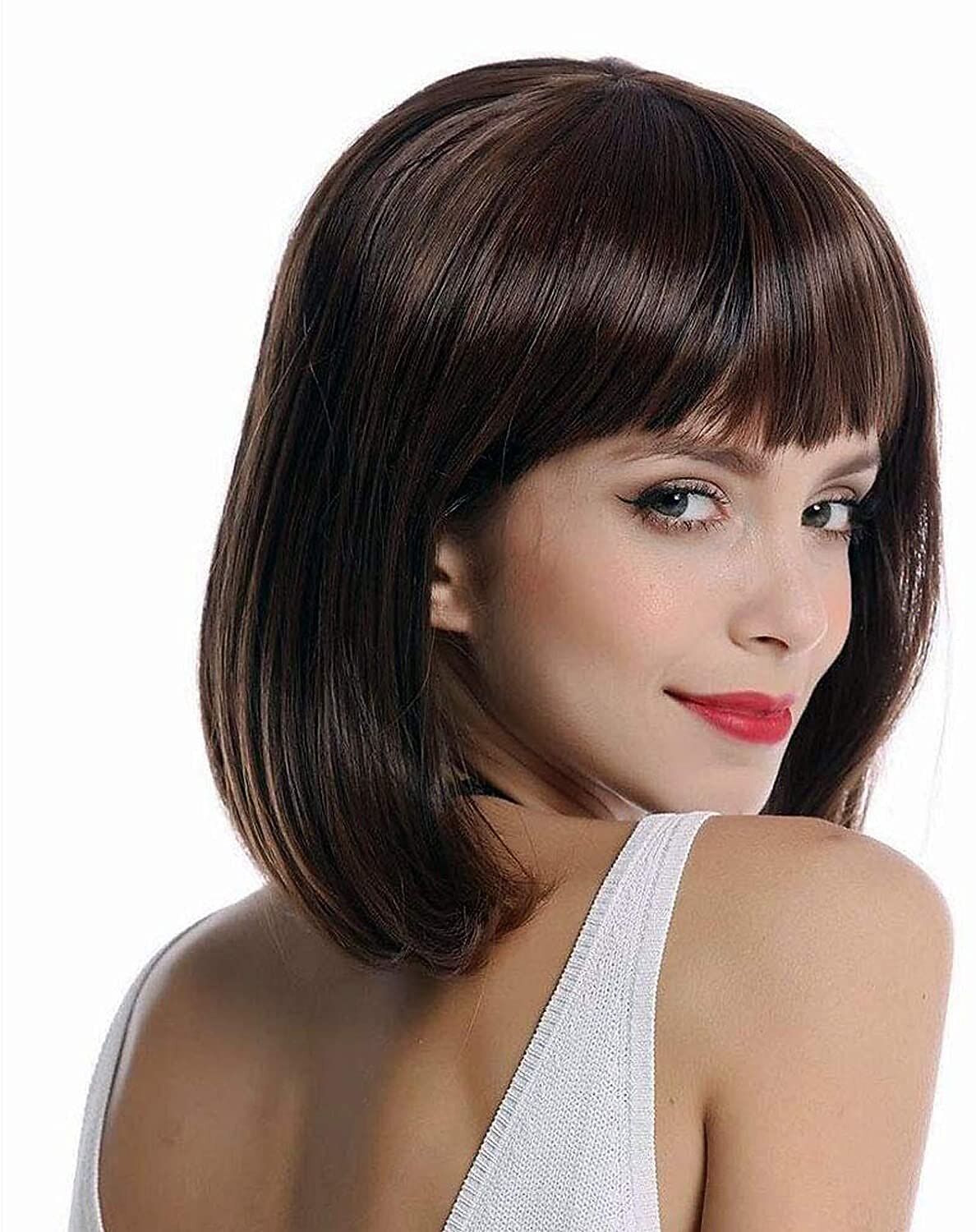 parrucca diritta parrucche bob corte con frangia d'aria parrucca delle donne lunghezza della spalla parrucca cosplay sintetica diritta parrucca bob pastello per ragazza parrucche costume misto colore del 2025 a $24.99 –P1