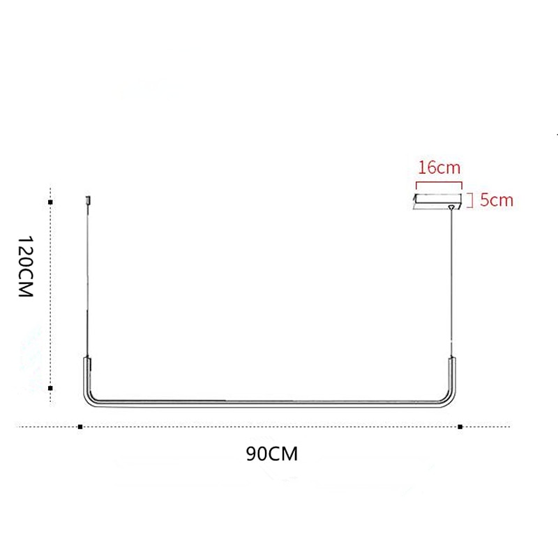 90/120 cm led pendel enkelt design moderne nordisk svart gull lysekrone aluminium stilig øy lys malt finish kunstnerisk 110-120v 220-240v 2025 - $227.79 –P2