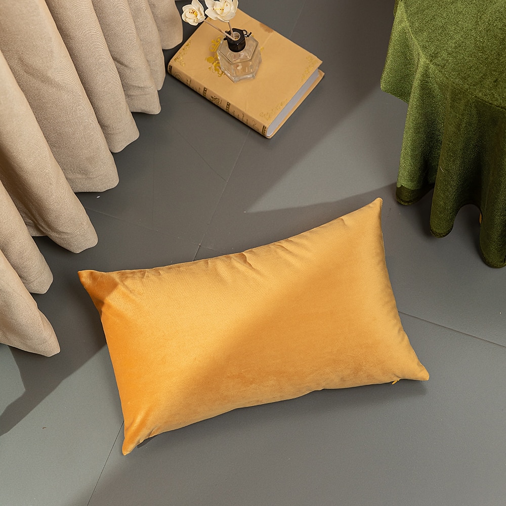 dekorative kasteputer høst putetrekk putetrekk moderne enkel tykk nederlandsk fløyel ensfarget sofa stue soverom 1 stk rosa blå salvie grønn lilla 2025 - $10.99 –P4