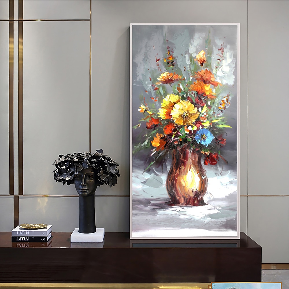 Ölgemälde handgemachte handgemalte Wandkunst abstrakte Stillleben schöne Blume Bonsai Wohnkultur Dekor gerollte Leinwand kein Rahmen ungedehnt 2025 - $77.99 –P3