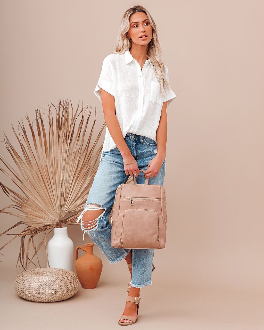 Mulheres Camisa Social Botão para cima Camisa de algodão e linho Blusa Tecido Diário Básico Casual Manga Curta Colarinho de Camisa Tops regulares Trabalho Casual Diário Patchwork Branco Rosa Vermelho de 2025 por $23.99 –P6